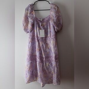 Hale Bob Lavender and Peach Patterned Dress